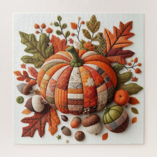 Patchwork pompoenpuzzel legpuzzel (Verticaal)