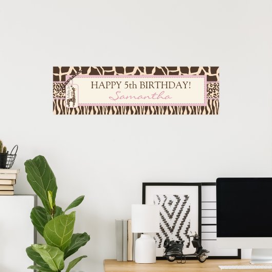 Patchwork Posters de animaux & Giraffe Bannière d' (Bureau à domicile)