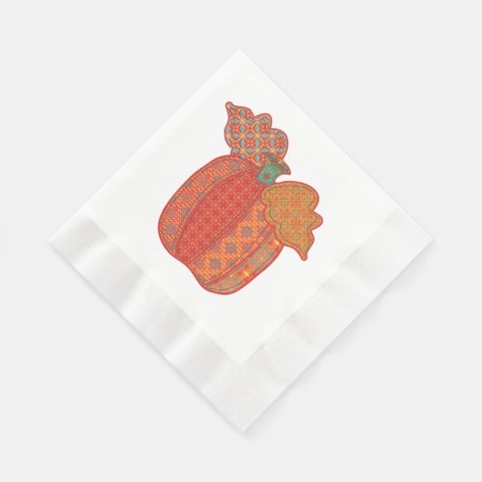 Patchwork Pumpkin Thanksgiving Luncheon Napkin Servetten (Hoek)