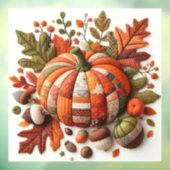 Patchwork Pumpkin Window Cling Raamsticker (Vel 3)