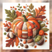 Patchwork Pumpkin Window Cling Raamsticker (Vel 2)