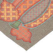Patchwork Pumpkins op Faux Burlap Table Runner Korte Tafelloper (Hoek)