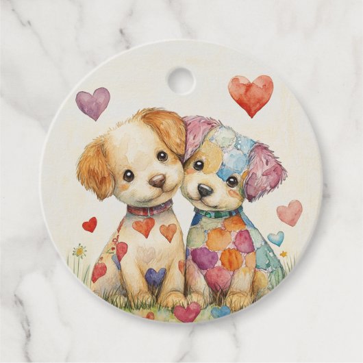Patchwork Pups Valentijn Bedankjes Labels (Voorkant)