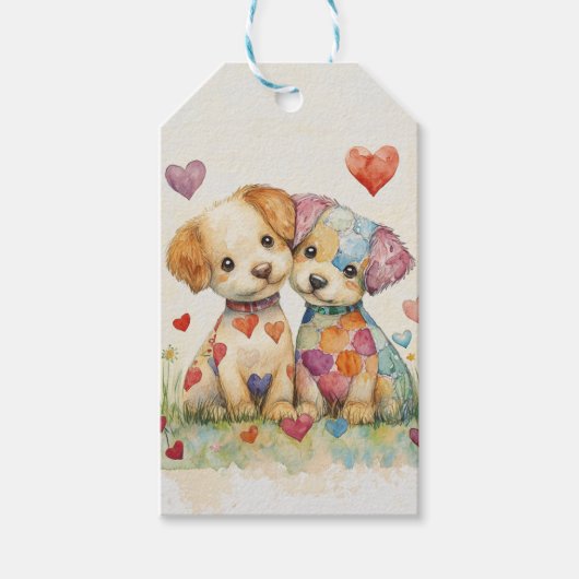 Patchwork Pups Valentijn Cadeaulabel (Voorkant)