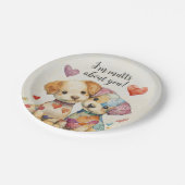 Patchwork Pups Valentijn Papieren Bordje (Gekanteld)