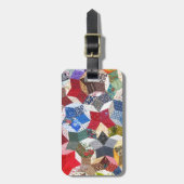 Patchwork Quilt Bagagelabel (Voorkant verticaal)