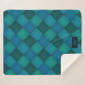 Patchwork Quilt - Blauwgroen / Turquoise - eigen i Sherpa Deken (Voorkant (horizontaal))