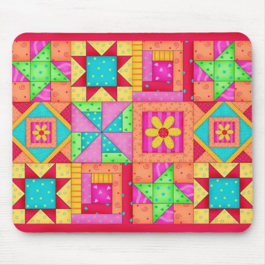 Patchwork Quilt Blocks Mousepad Muismat (Voorkant)
