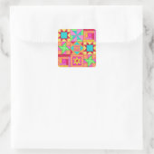Patchwork Quilt Blocks Square Stickers (Tas)