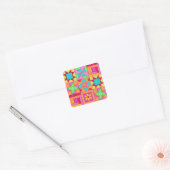 Patchwork Quilt Blocks Square Stickers (Envelop)