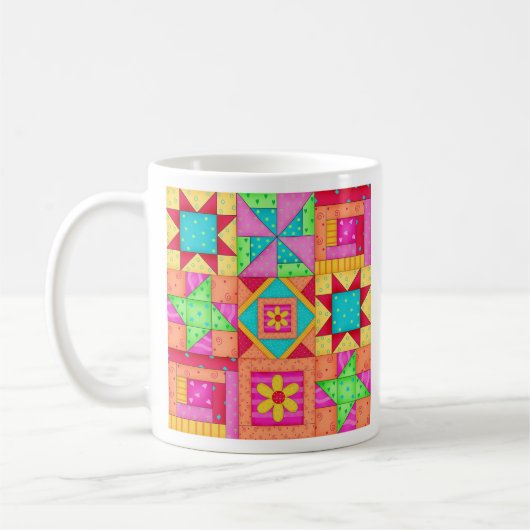 Patchwork Quilt Bloque Mug (Gauche)