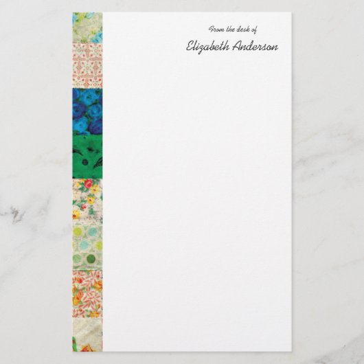  patchwork Quilt Border Stationery Briefpapier (Voorkant)