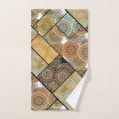 Patchwork quilt céramique cercles carreaux mandala (Serviette à main)