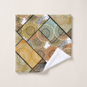 Patchwork quilt céramique cercles carreaux mandala (Gant de toilette)