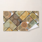 Patchwork quilt céramique cercles carreaux mandala (Serviette à main)