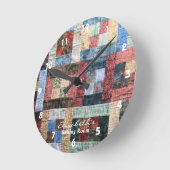 patchwork Quilt Clock Ronde Klok (Hoek)