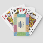 Patchwork Quilt Custom Monogram | Naam Speelkaarten (Achterkant)