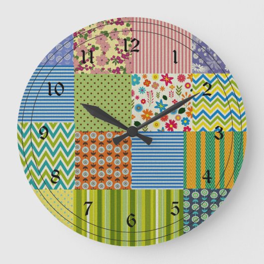Patchwork Quilt Grote Klok (Voorkant)