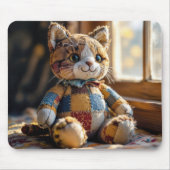 Patchwork quilt kat in het raam muismat (Voorkant)