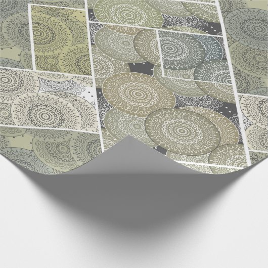 Patchwork quilt keramische tegel cirkels mandala p cadeaupapier (Hoek)