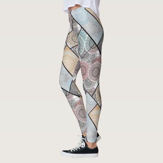 Patchwork quilt keramische tegel cirkels mandala p leggings (Links)