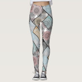 Patchwork quilt keramische tegel cirkels mandala p leggings (Voorkant)