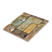 Patchwork quilt keramische tegel cirkels mandala p tegeltje (Zijkant)