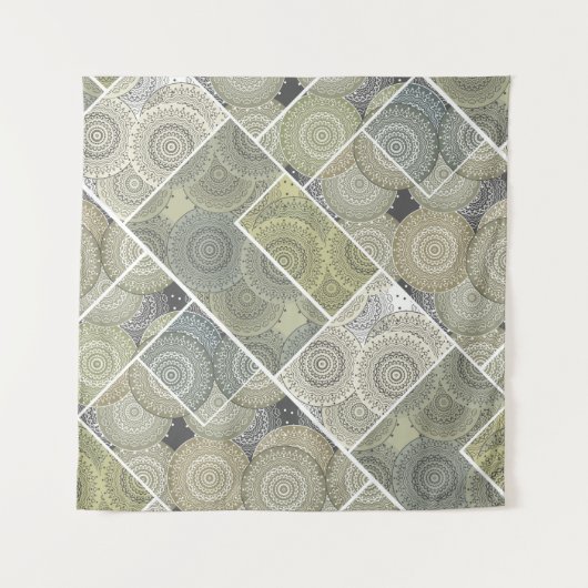 Patchwork quilt keramische tegel cirkels mandala p wandkleed (Voorkant)