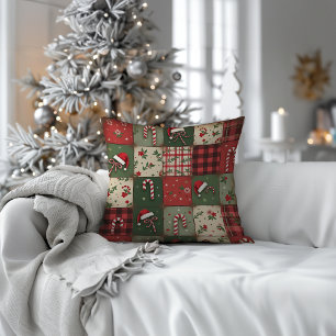  Patchwork Quilt Kerst Sierkussen