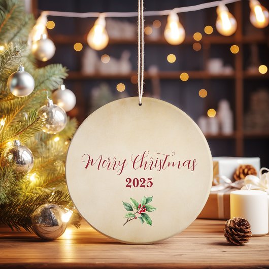 Patchwork Quilt Kerstversiering Keramisch Ornament