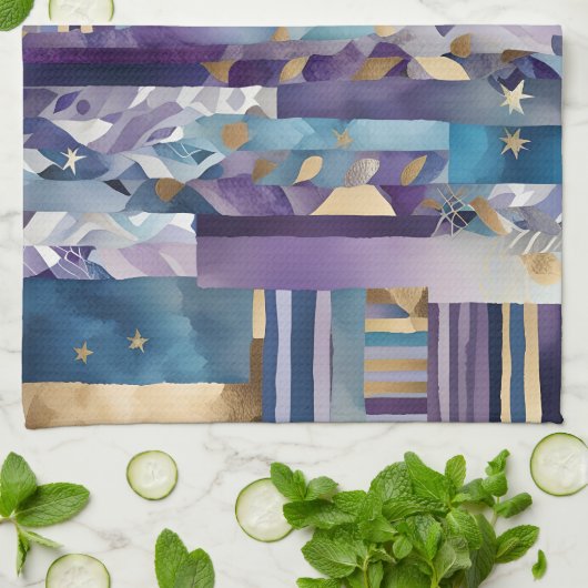 Patchwork quilt keukenhanddoek (Gevouwen)