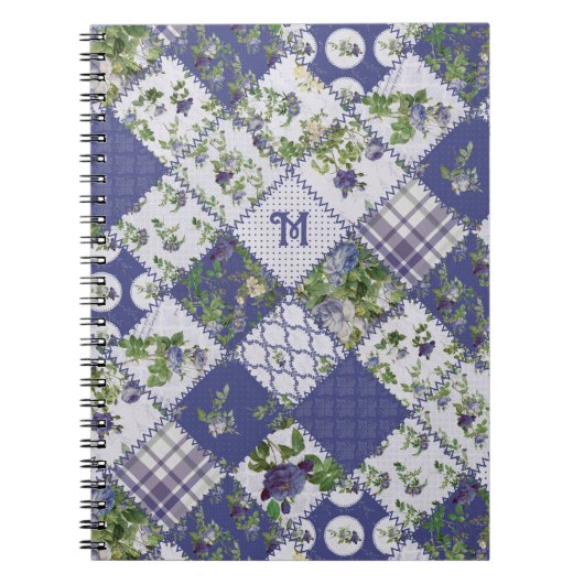  Patchwork Quilt Monogram Notitieboek (Voorkant)
