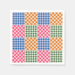 Patchwork Quilt Multicolored Gingham Servetten