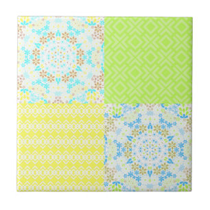 Patchwork quilt ornamental retro  florale ye tegeltje