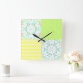 Patchwork quilt ornamental retro  florale ye vierkante klok (Huis)