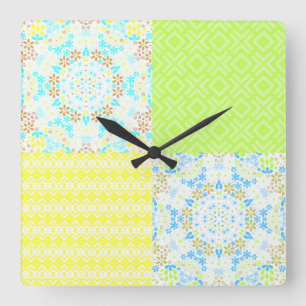 Patchwork quilt ornamental retro  florale ye vierkante klok