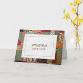 patchwork-quilt patroon voor de verjaardag van Fri Kaart (Gele Bloem)