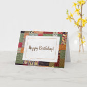 patchwork quilt patroon voor verjaardag kaart (Gele Bloem)