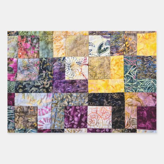 Patchwork Quilt Pattern Inpakpapier Vel (Voorkant 2)