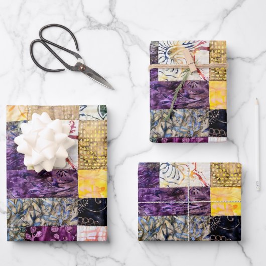 Patchwork Quilt Pattern Inpakpapier Vel (Voorkant)