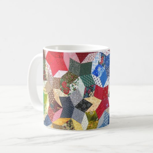 Patchwork Quilt Pattern Koffiemok (Voorkant links)