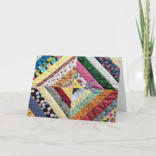 Patchwork Quilt Print Pattern for Birthday Kaart (Voorkant)