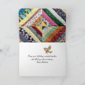 Patchwork Quilt Print Pattern for Birthday Kaart (Binnen)