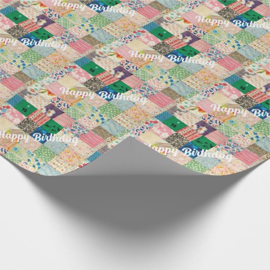  patchwork Quilt Print Wrapping Paper Cadeaupapier (Hoek)