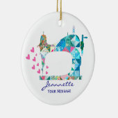 Patchwork Quilt Sewing Machine Keramisch Ornament (Rechts)