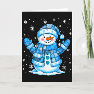 Patchwork Quilt Sneeuwman Quilter Prettig Kerstmis Kaart