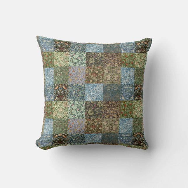  Patchwork Quilt William Morris Pattern Kussen (Voorkant)