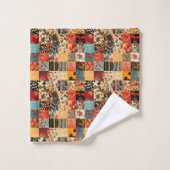 Patchwork Quiltstijl Bad Handdoek (Wasdoekje)