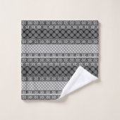 Patchwork rayé noir et blanc avec dentelle (Gant de toilette)