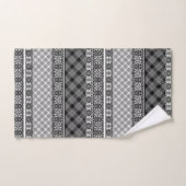 Patchwork rayé noir et blanc avec dentelle (Serviette à main)